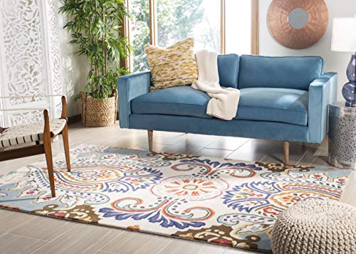 SAFAVIEH Bella Collection 10′ x 14′ Ivory/Blue BEL118A Handmade Boho Premium Wool Area Rug | The Storepaperoomates Retail Market - Fast Affordable Shopping