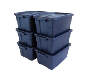 Rubbermaid Roughneck Storage Totes 3 Gallons, Durable Stackable Storage Containers, Great for Off-Season Items, Small Storage Needs, and More, 6-Pack