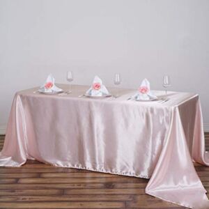 TABLECLOTHSFACTORY Blush 90×132 Rectangle Satin Tablecloth