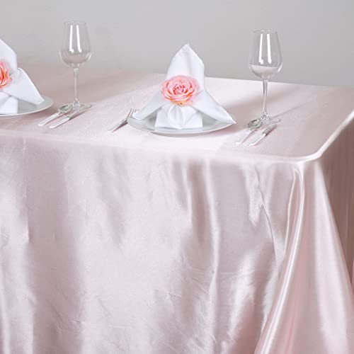 TABLECLOTHSFACTORY Blush 90×132 Rectangle Satin Tablecloth | The Storepaperoomates Retail Market - Fast Affordable Shopping