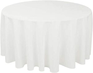 Craft And Party Premium Polyester Tablecloth – 120″ Round White Tablecloth for Wedding, Restaurant or Banquet