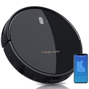 Tesvor Robot Vacuum Cleaner – 4000Pa Strong Suction Robot Vacuum, Alexa Voice and APP Control, Self-Charging Robotic Vacuum Cleaner with 5200mAh Battery, for Low-Pile Carpets, Hard Floors and Pet Hair