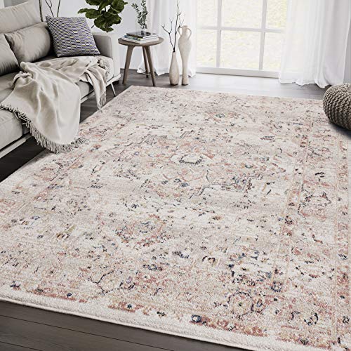 Traditional Cream & Beige Vintage 5’3″ X 7’6″ Area Rug, Babylon Collection – Oriental Medallion Distressed Rug, Abani Rugs | The Storepaperoomates Retail Market - Fast Affordable Shopping