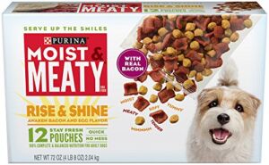 Purina Moist & Meaty Rise & Shine Awaken Bacon & Egg Flavor Adult Wet Dog Food – 12 Ct. Pouches