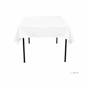 Square Polyester Tablecloth 58×58 Inches By Runner Linens Factory (White)