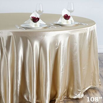 TABLECLOTHSFACTORY Champagne 108″ Round Satin Tablecloth | The Storepaperoomates Retail Market - Fast Affordable Shopping