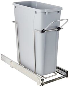 Knape & Vogt RS-PSW9-1-20-P 17 in. H x 8 in. W x D Steel in-Cabinet 20 Qt. Single Platinum Pull Out Trash Can