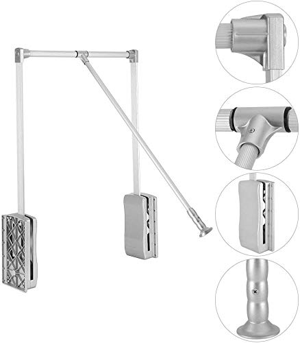 uyoyous Pull Down Closet Rod Aluminum Adjustable 35-46.7 Inch Heavy Duty Closet Pull Down Rods Hanger for Hanging Clothes Wardrobe Lift Rail Organizer Storage System Side Mounted Expanding Tubing | The Storepaperoomates Retail Market - Fast Affordable Shopping