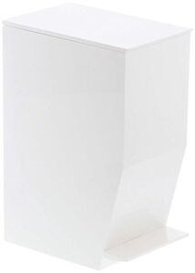 Small Sleek Sanitary Trash Can with Pedal, Rubbish Bin Receptacle Waste Disposal, for Office Home Bathroom Toilet, White