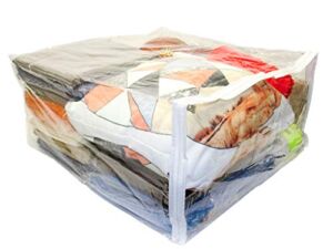 Clear Vinyl Zippered Storage Bags 23 x 23 x 12 Inch 10-Pack