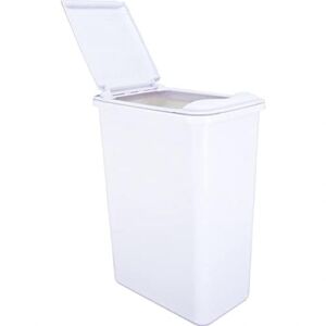 Hardware Resources Trash Waste Container Can with Matching Bin Lid Set (35 Quart, White)