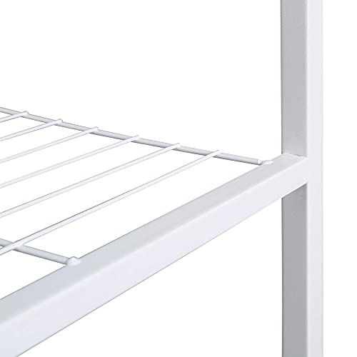 JEROAL Metal Closet Heavy Duty Clothes Rack, Freestanding Garment Organizer Closet, Open Wardrobe Closet Storage Organizer with Hanging Rod and Storage Wire Shelves, White | The Storepaperoomates Retail Market - Fast Affordable Shopping