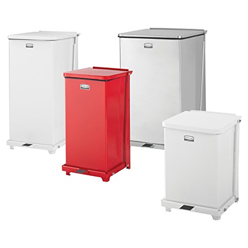 Rubbermaid Commercial ST7EWHPL Defenders Biohazard Step Can, Square, Steel, 7gal, White | The Storepaperoomates Retail Market - Fast Affordable Shopping