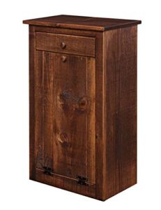 DutchCrafters Amish Farmhouse Wood Pull Out Trash Can Cabinet, Handmade Solid Wood Hideaway Trash Holder, Tilt Out Bin for Trash Disposal, Recycle, or Laundry Hamper Made in America (Dark Walnut)