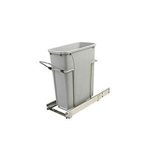 8.375 in. x 20.125 in. x 17.313 in. 20 Qt. In-Cabinet Single Soft-Close Bottom-Mount Pull-Out Trash Can – Platinum