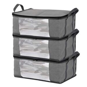 Storage Bins Storage Bags Sweater Storage Closet Organizer,Clothes Storage Containers, Closet Organizers and Storage, Large Clear Window & Carry Handles, Great for Clothes, Blankets, Closets