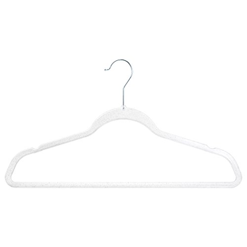 Richards Homewares 492313 suit hangers with silver glitter fleck, Silver/Clear, 17.52x.2×9.6 | The Storepaperoomates Retail Market - Fast Affordable Shopping