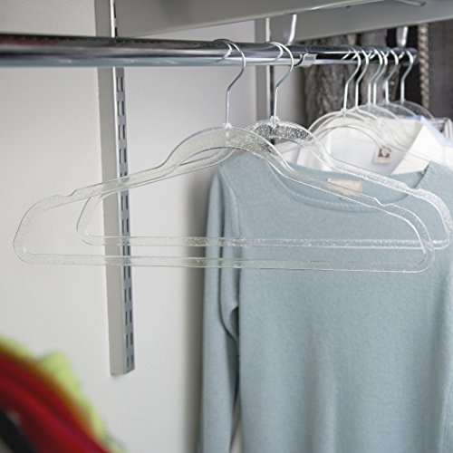 Richards Homewares 492313 suit hangers with silver glitter fleck, Silver/Clear, 17.52x.2×9.6 | The Storepaperoomates Retail Market - Fast Affordable Shopping