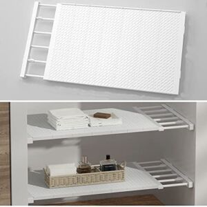 Scalable Closet Storage Shelf Wall Mounted Kitchen Rack Space Saving Wardrobe Decorative White Adjustable Organizer Shelves Cabinet Holders (Length: 28.74 – 47.24 inch Width: 16.53 inch)