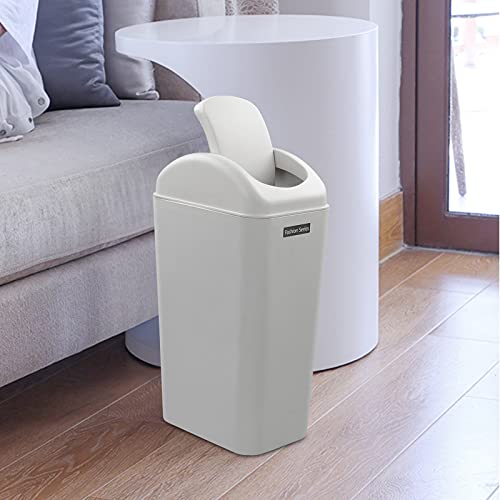 Utiao Slim Plastic Garbage Bin, 14 L Swing Trash Cans for Kitchen, Office, Bathroom | The Storepaperoomates Retail Market - Fast Affordable Shopping
