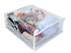 Clear Vinyl Zippered Sweater Clothing Storage Bag 11 x 15 x 6 Set of 10