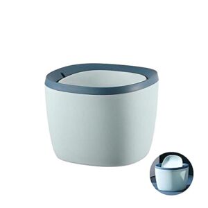 XCYSHPMY Mini Garbage Can Countertop Trash Can Desktop Trash Can TabletopTrash Can Cute Trash can for Bedroom Living Room Bathroom Small Wastebasket with Lid (Light Blue)