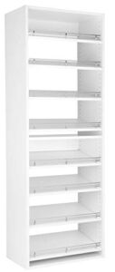 Modular Closets Vista Collection Slanted Shoe Shelf Tower Wood Closet Organizer Unit (White, 31.5″ Wide)