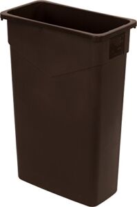 CFS 34202369 TrimLine Rectangle Waste Container Trash Can Only, 23 Gallon, Dark Brown