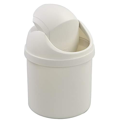 DynkoNA Mini Desktop Waste Bin, Countertop Garbage Can with Lid (White) | The Storepaperoomates Retail Market - Fast Affordable Shopping