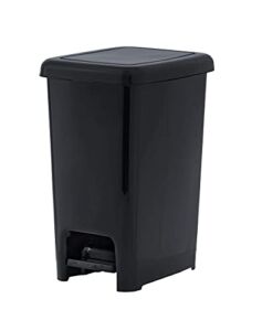 Superio Slim Pedal Trash Can, 64 Qt. (Black), Large Trash Can with Step-On Pedal, Durable Material Home and Kitchen Trash Can 16 Gallons