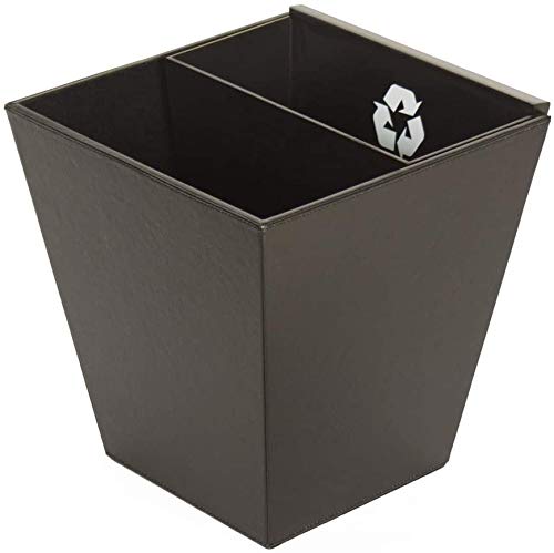 Dual Divided Trash Can with Removable Inner Bin for Separating Trash from Recycling. Great for Home Offices, Desks, Work from Home – Crafted from Black Leatherette | The Storepaperoomates Retail Market - Fast Affordable Shopping