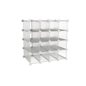 Lavish Home Piece 16 Cube Interlocking, Customizable, Stackable Modular Cubby Shelving for Organization and Storage (White), (L) 30” x (W) 18.1” x (H) 29.5