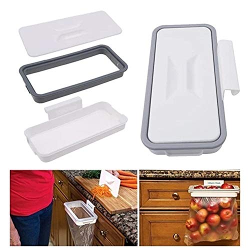 LARATH Plastic Hanging Trash Bag Holder Small Cabinet Kitchen Cupboard Door Garbage Storage Rack Can with Lid,1 Pcs | The Storepaperoomates Retail Market - Fast Affordable Shopping