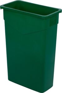 CFS 34202309 TrimLine Polyethylene Waste Container, 23 Gallon Capacity, 20″ Length x 11″ Width x 29.88″ Height, Green (Case of 4)