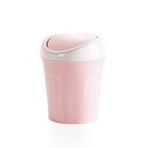 Mini Trash Can Tiny Trash Can with Lid, Mini Desktop Waste Bin Countertop Garbage Can, Swing-Top Tiny Waste Bin Waste Can for Home Office(pink)