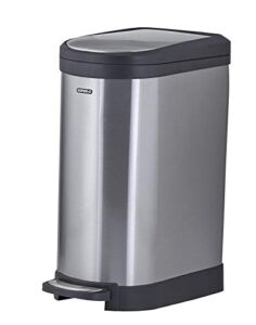 Superio Stainless Steel Garbage Pail-Narrow Small Trash Can with Lid for Bedroom, Bathroom and Office (2.6 Gallon)