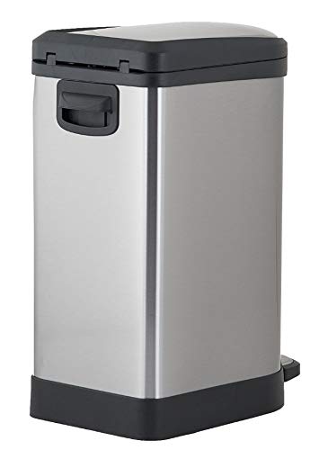 Superio Stainless Steel Garbage Pail-Narrow Small Trash Can with Lid for Bedroom, Bathroom and Office (2.6 Gallon) | The Storepaperoomates Retail Market - Fast Affordable Shopping
