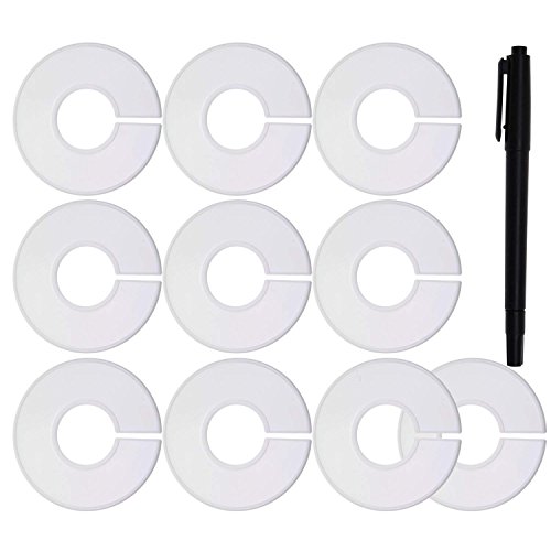 DYWISHKEY 10 Pieces Clothing Size Dividers Round Hangers Closet Dividers with Pen | The Storepaperoomates Retail Market - Fast Affordable Shopping