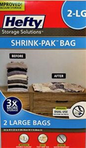 Hefty Vacuum Seal SHRINK-PAK BAG , 34″ x 22″, 2 Large Bags (Large)