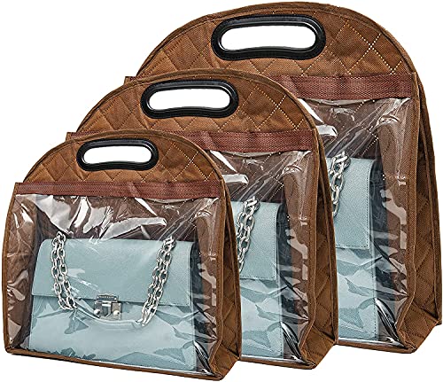 TcJ-Chen 3 Sizes Handbags Storage Dust Cover Bag Storage Hanging Closet Organizer Purse (Brown) | The Storepaperoomates Retail Market - Fast Affordable Shopping