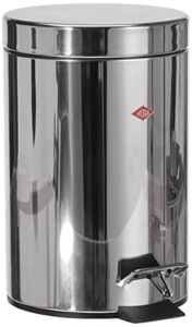 WESCO 103014-41 Pedal Trash Can, Stainless Steel Mirror, Size: Diameter: 6.7 x Height: 10.2 inches (17 x 26 cm), Pedal Bin 3L, 103