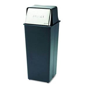 Safco Products 9893 Reflections by Safco Push Top Waste Receptacle, 21-Gallon, Black