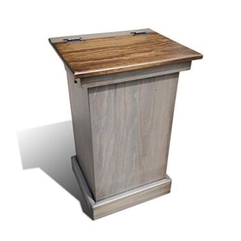 Peaceful Classics Wood Garbage Bin Cabinet – Wooden Trash Can w/ Hidden Design, Stylish Kitchen Garbage Can, Amish Made Cabinet Hidden Trash Can, Handmade Waste Bin Cabinet Storage (Pewter) | The Storepaperoomates Retail Market - Fast Affordable Shopping