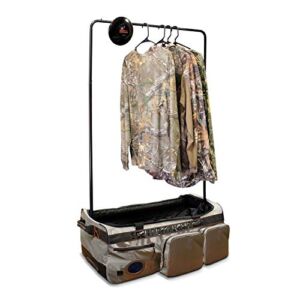 Scent Crusher Halo Series Covert Closet – Roller Bag Converts to Portable Closet, Includes The Halo Battery-Operated Generator to Remove Odors on Hunting Gear and Equipment