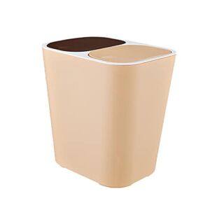 Garbage Can with Lid Slim Trash Can for Kitchen Bathroom Bedroom Office, UNIONTOP Dog Proof Trash Can Orange, Trash Classification Cans
