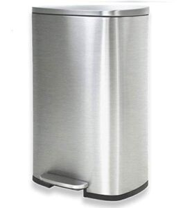 Payhere Bathroom Trash Can for Kitchen Office Home, 13 Gallon Touchless Waste Container with Lid Brushed, Stainless Steel Oval Shape Automatic Sensor 50L Commercial Garbage Bin Mute Design (Silver)