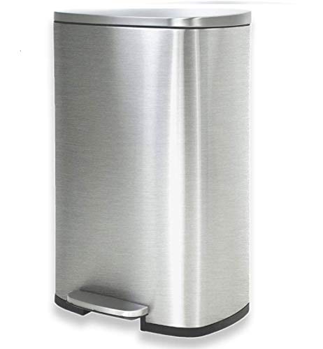 Payhere Bathroom Trash Can for Kitchen Office Home, 13 Gallon Touchless Waste Container with Lid Brushed, Stainless Steel Oval Shape Automatic Sensor 50L Commercial Garbage Bin Mute Design (Silver) | The Storepaperoomates Retail Market - Fast Affordable Shopping