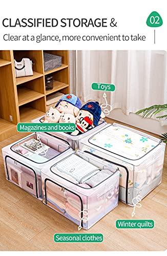 Bestunihom PVC Clear Window Storage Box,Waterproof Storage Organizers Clothing,Quilts,Kids toys, Books,Office Storage Bins Reinforced Handles,Pack of 3 Blue 110L SNX-JWB013PBL110 | The Storepaperoomates Retail Market - Fast Affordable Shopping