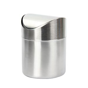 Evaliana 1.5L Stainless Steel Mini Desk Waste Trash Bin Countertop Can Garbage Cans