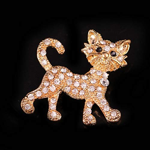 Iumer Rhinestone Cat Brooch Women Vintage Minimalist Animal Party Wedding Pin,Gold | The Storepaperoomates Retail Market - Fast Affordable Shopping